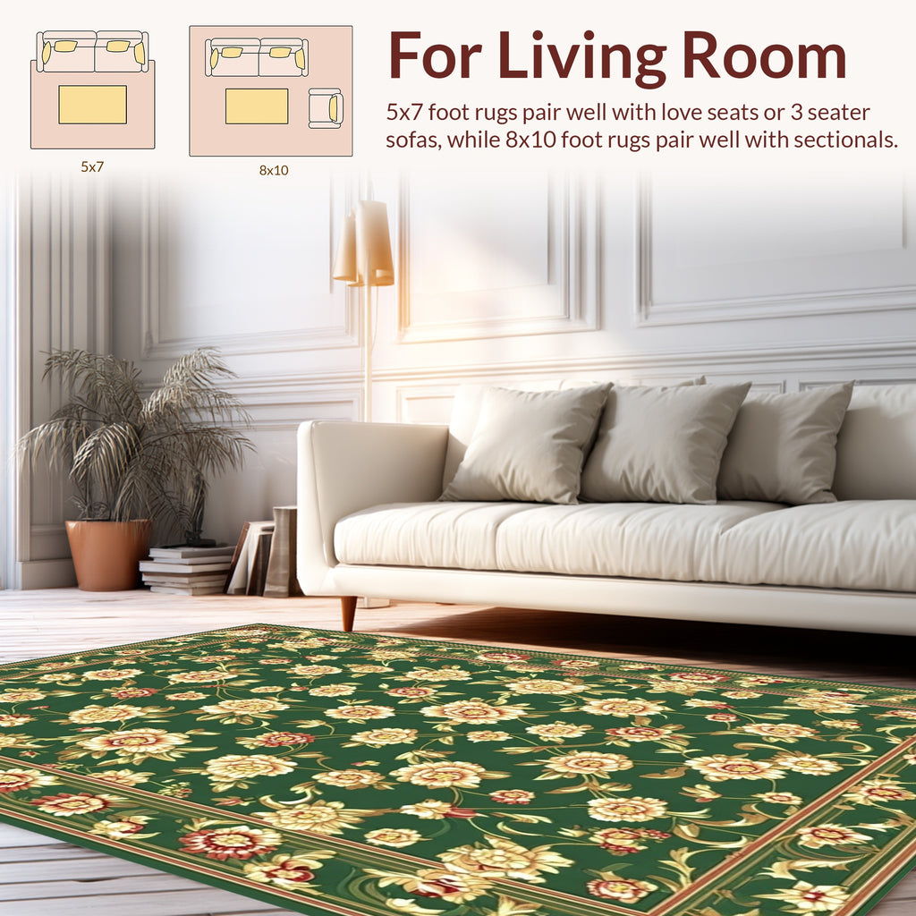 Classic Floral Vine Pattern Rug