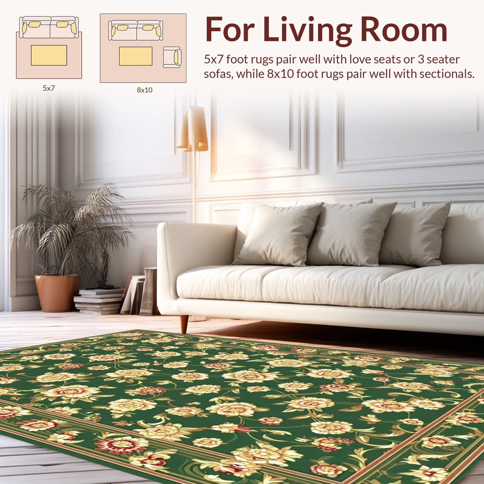 Classic Floral Vine Pattern Rug