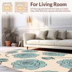 Dusty Rose Floral Pattern Rug