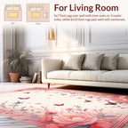 Pink Butterfly Floral Art Rug