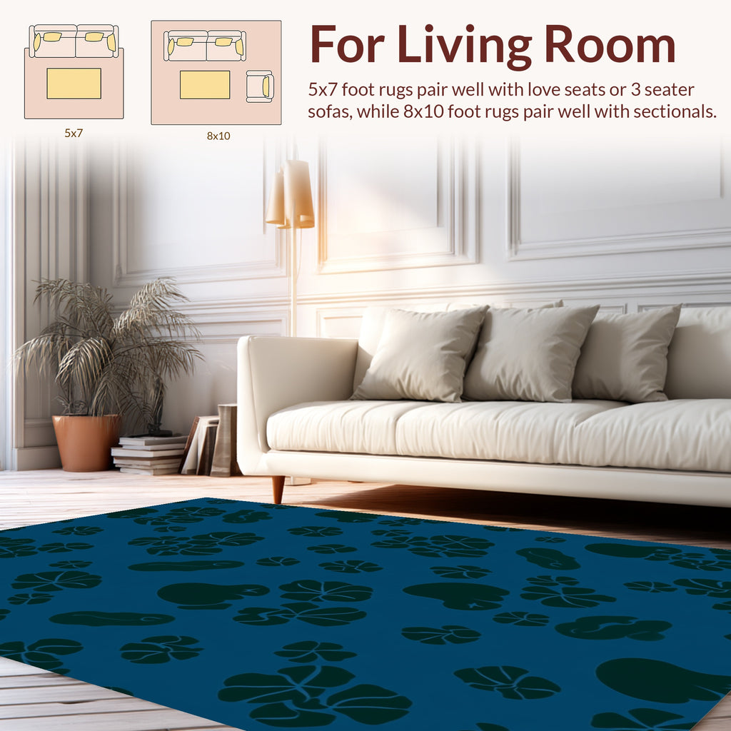 Dark Floral Soft Shape Pattern Rug