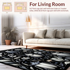 Monochromatic Insects Floral Pattern Rug