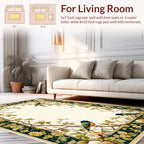 Ornate Floral Vines and Birds Design Rug