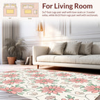 Whimsical Pink Floral Pattern Rug