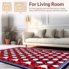 Bold Red Hexagonal Geometric Pattern Rug
