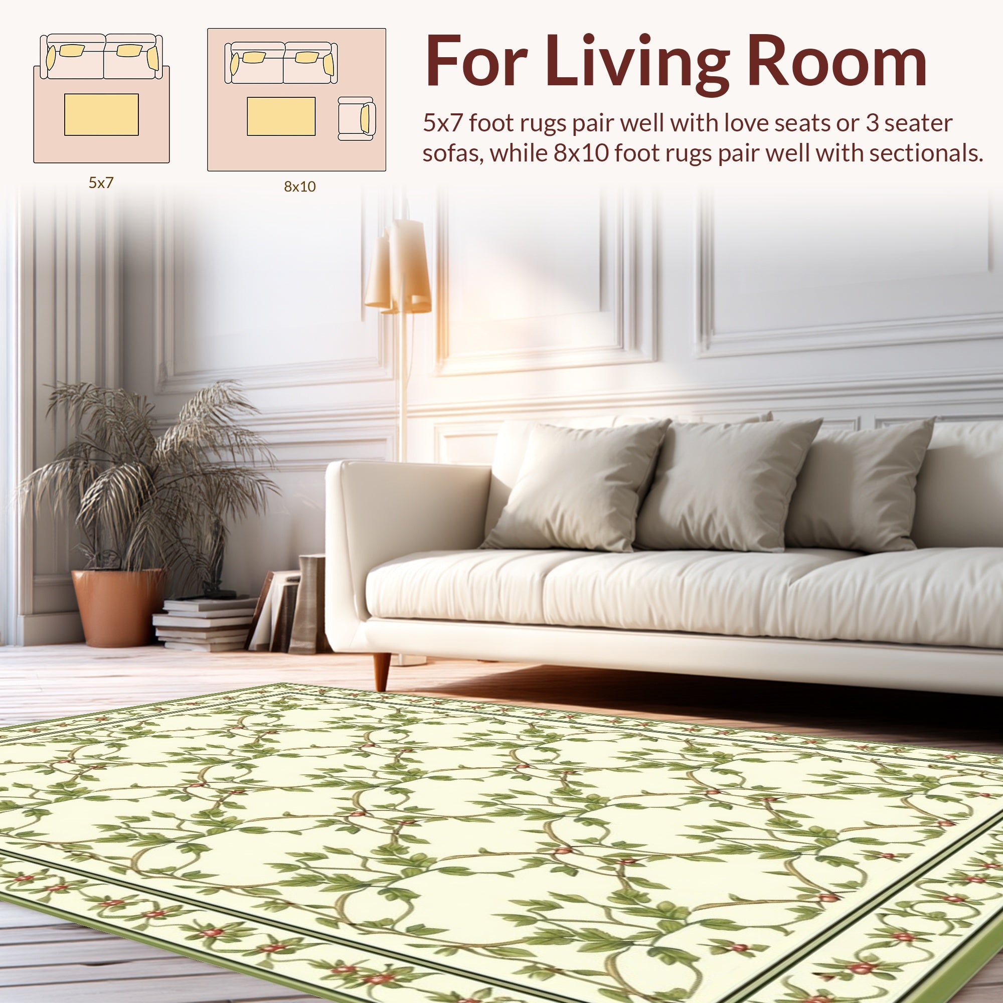 Vine And Berry Lattice Design Rug