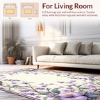 Lavender Floral Vine Patterned Rug