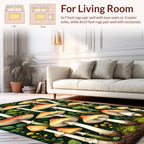 Enchanted Forest Mushroom Pattern Rug