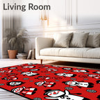 Cheerful Snowman Winter Folk Art Rug