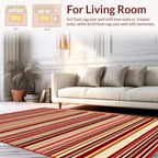 Warm Red Striped Pattern Design Rug