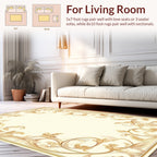 Ornate Regal Scrollwork Border Design Rug