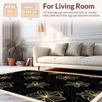 Golden Star Anise Floral Pattern Rug