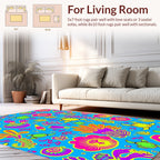 Vivid Aqua Flora Turtle Pattern Rug