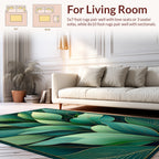 Verdant Leaves Gold Line Pattern Rug