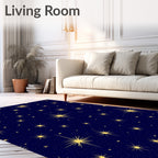 Golden Starry Night Sky Rug