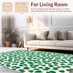 Green Pebble Scatter Abstract Pattern Rug