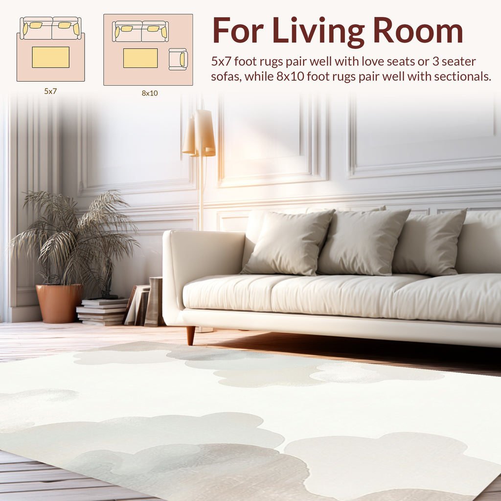 Soft Cloud Pattern Abstract Art Rug