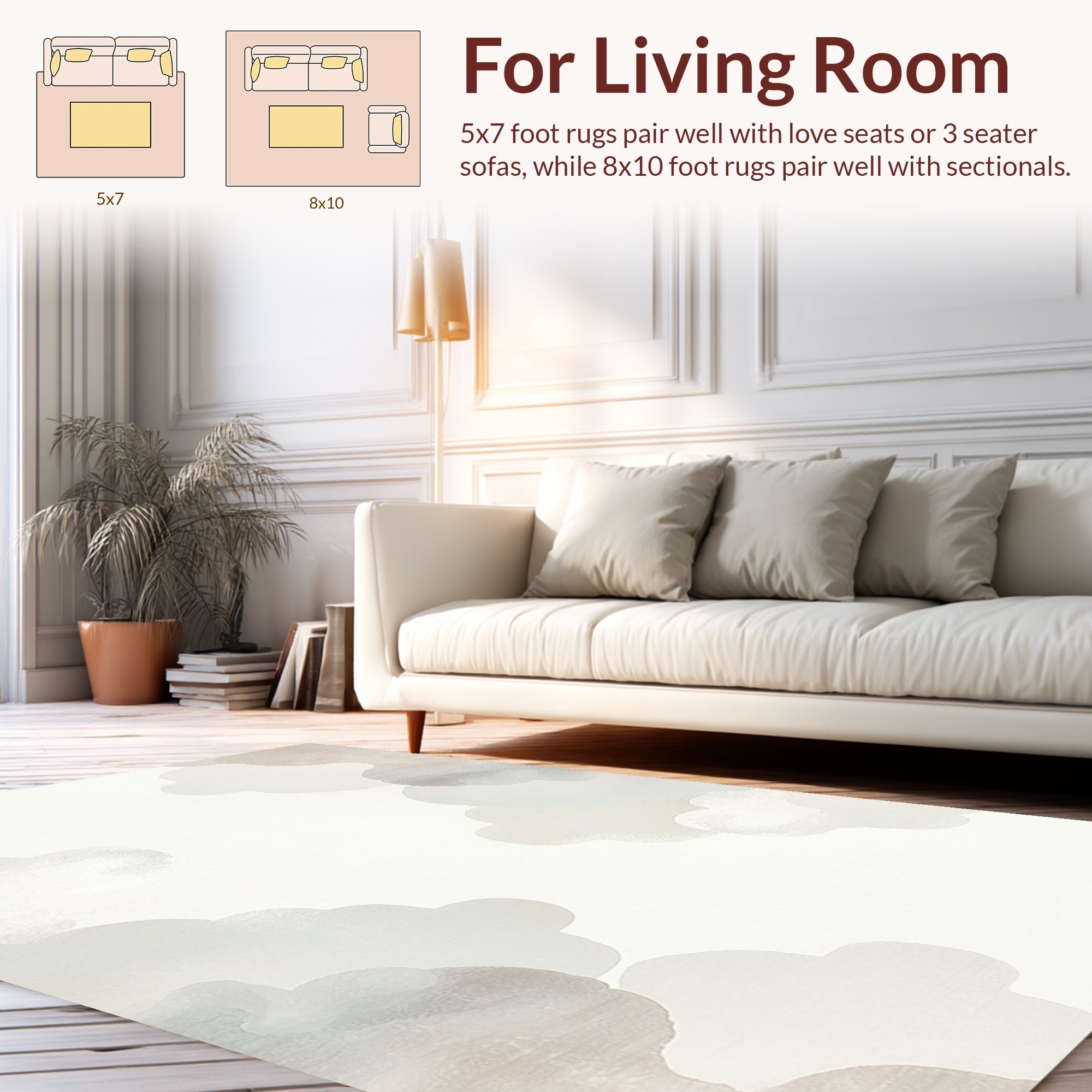 Soft Cloud Pattern Abstract Art Rug