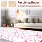 Whimsical Pink Swirl Abstract Pattern Rug