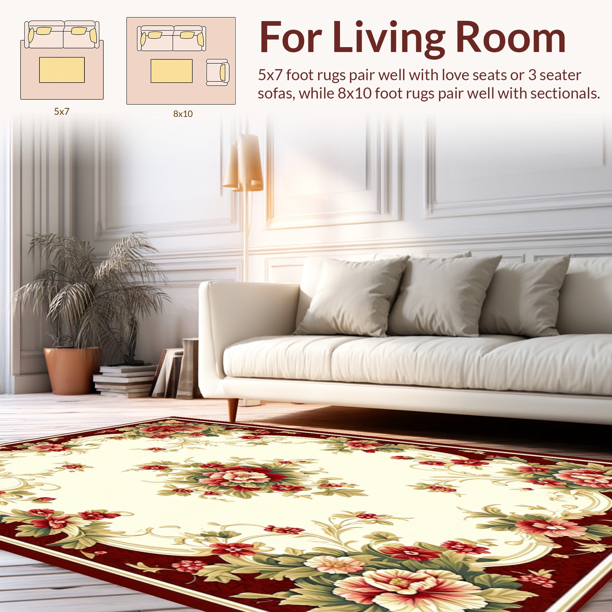 Rich Floral Garden Medallion Design Rug