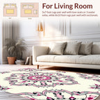 Pink Floral Mandala Pattern Accent Rug