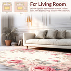 Soft Pink Rose Garden Style Rug