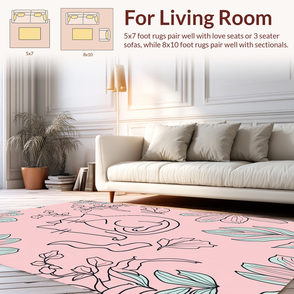 Whimsical Cats Among Floral Branches Rug