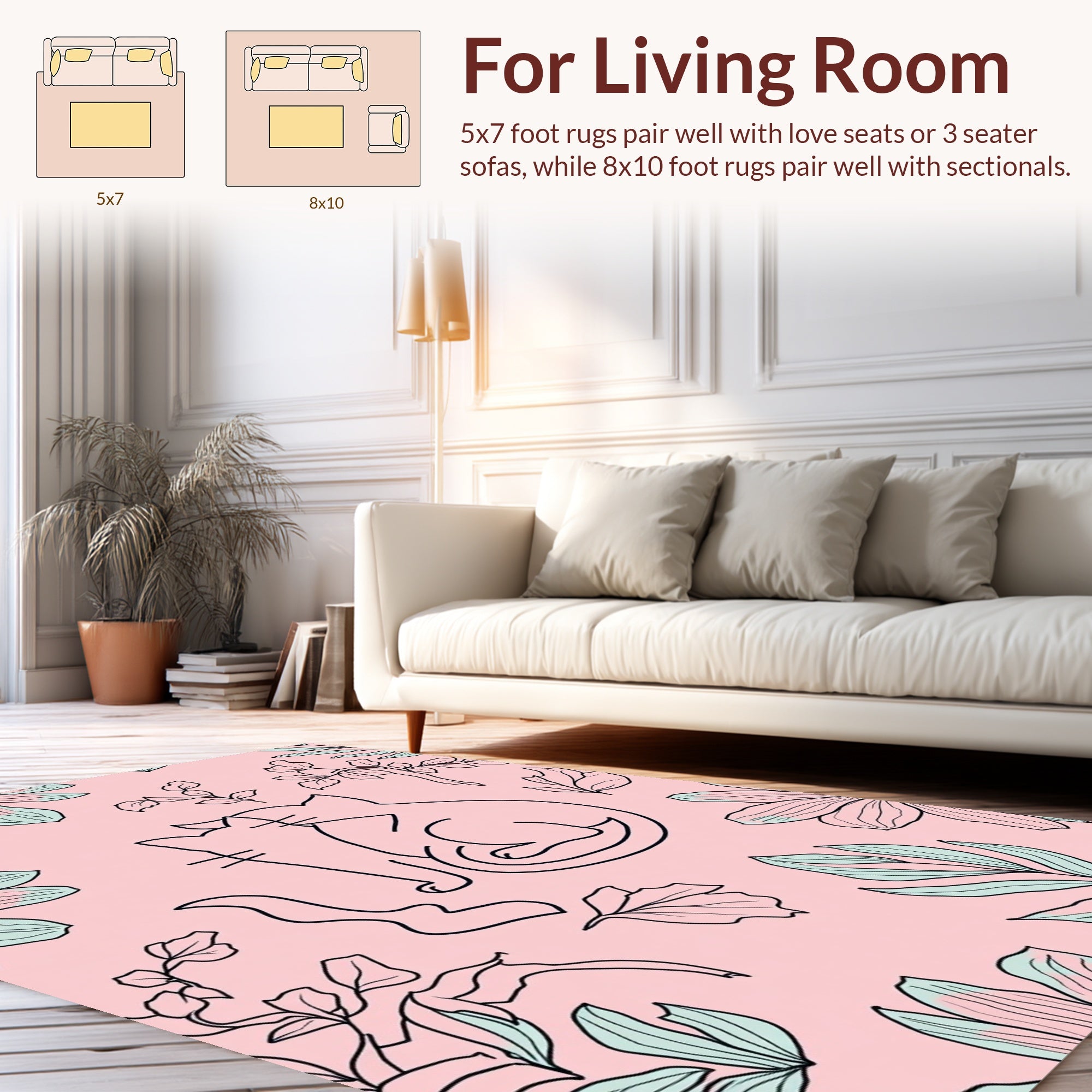 Whimsical Cats Among Floral Branches Rug