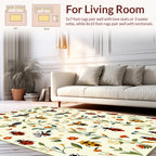 Whimsical Garden Animals Flowers Pattern Rug