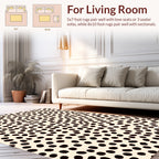 Spotted Patterned Ivory Black Rug