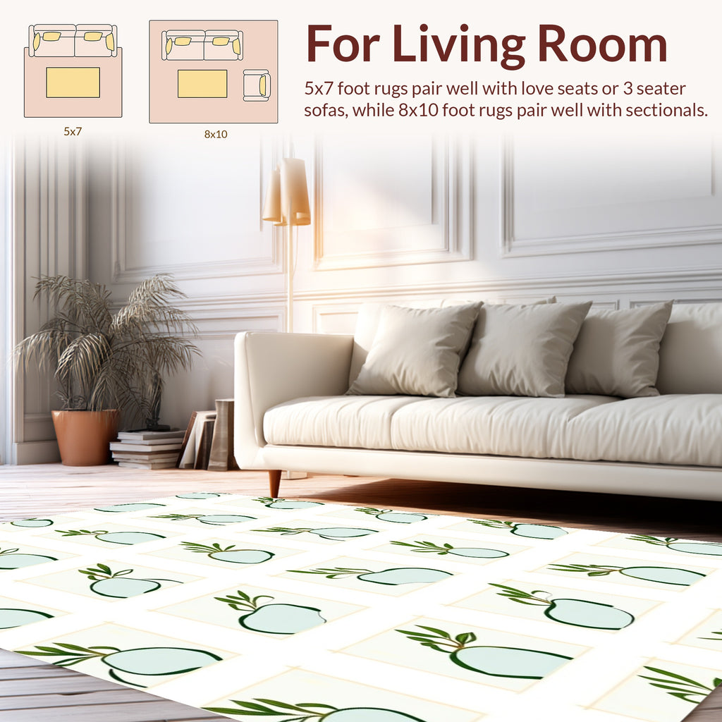 Whimsical Organic Botanical Pattern Rug