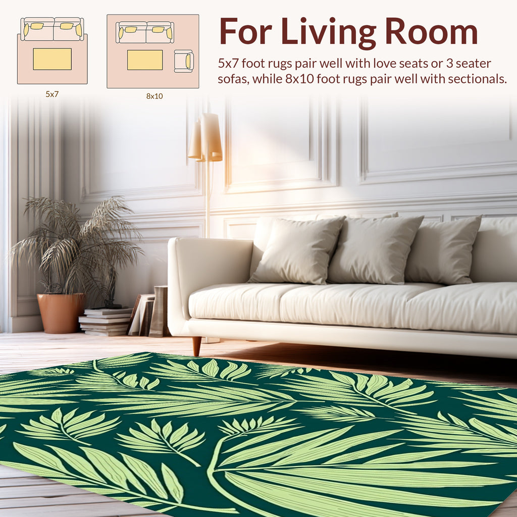 Tropical Leaf Pattern Design Rug