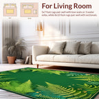 Lush Green Fern Forest Pattern Rug