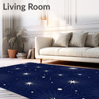 Cosmic Navy Starburst Sparkle Rug