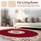 Elegant Maroon Cream Scrollwork Rug