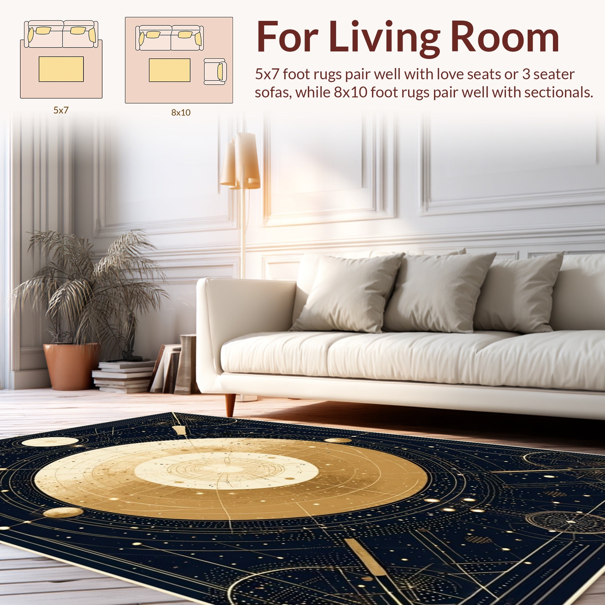 Celestial Galaxy Geometric Abstract Rug
