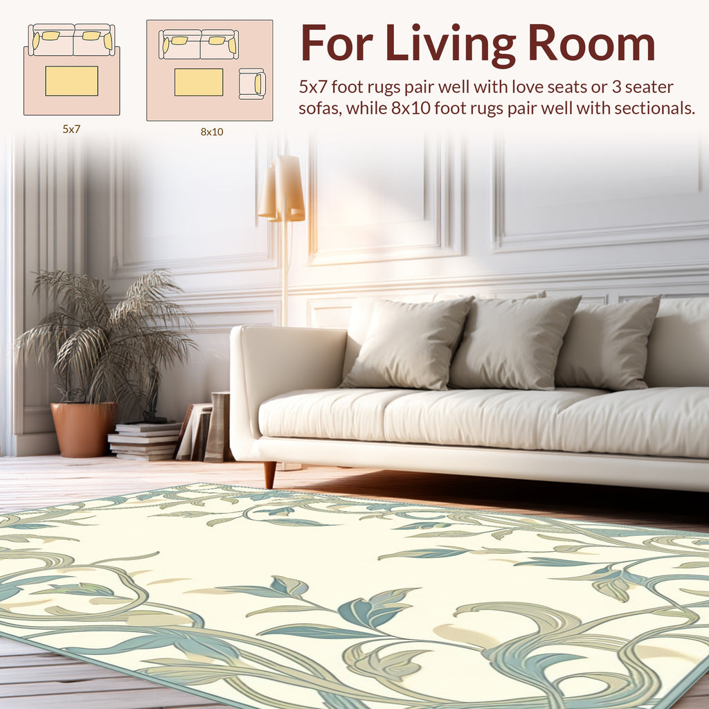 Art Nouveau Floral Vines Design Rug