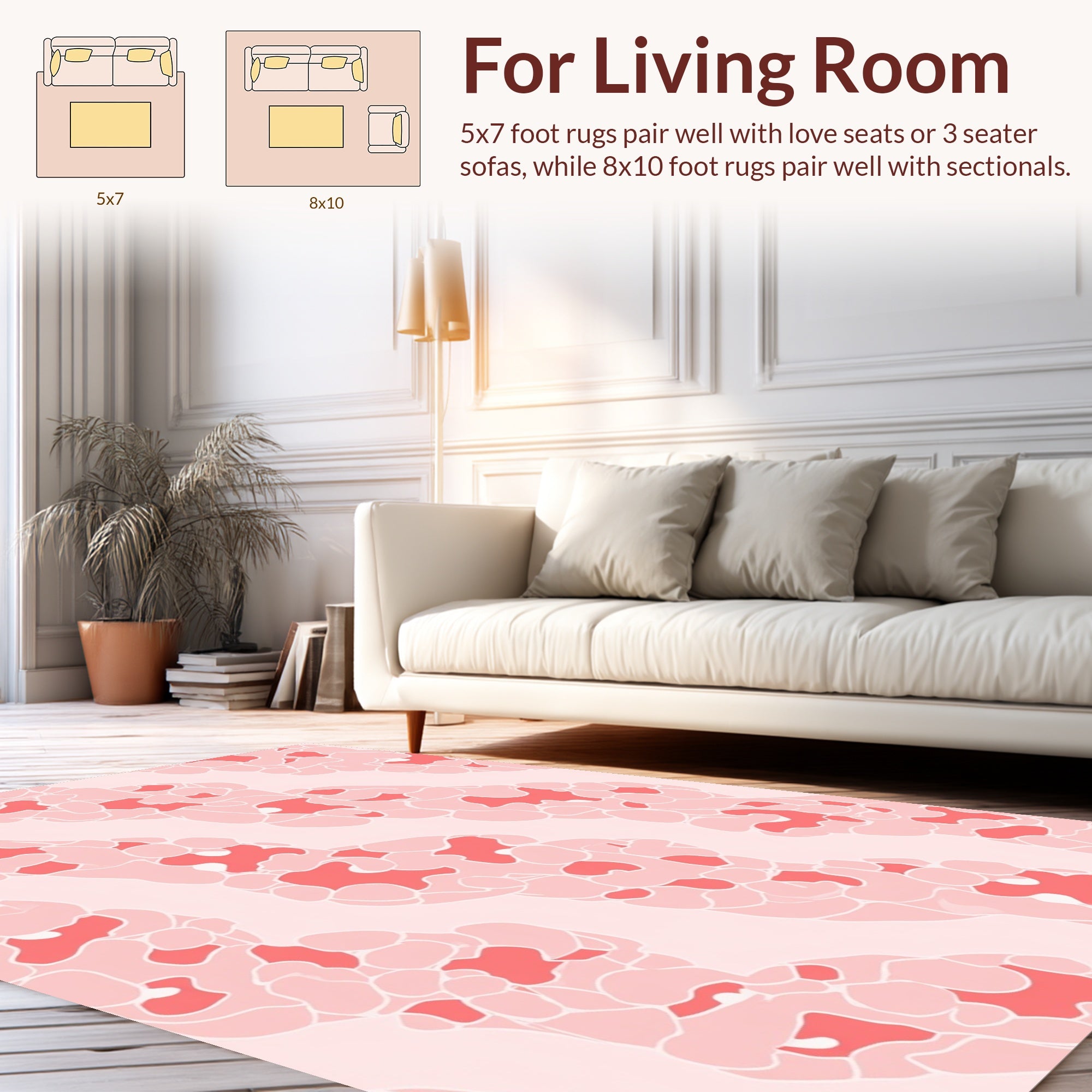 Soft Pink Organic Flow Rug