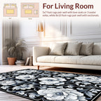 Monochromatic Floral Scroll Pattern Rug