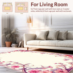 Pink Floral Vine Whimsical Rug