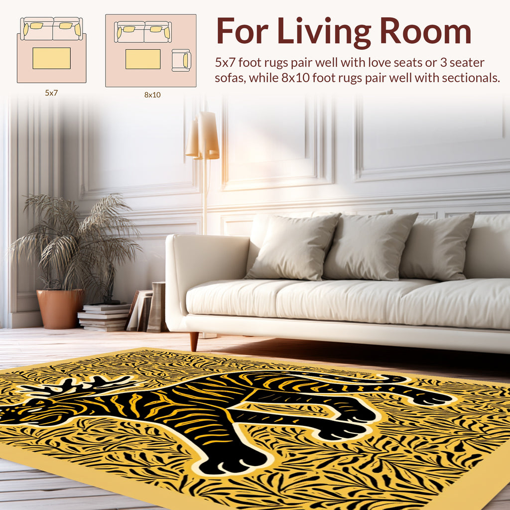 Bold Tiger Antler Print Rug