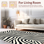 Black Cream Wild Pattern Design Rug