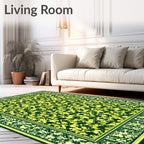 Vine And Leaf Patterned Textile Design Rug