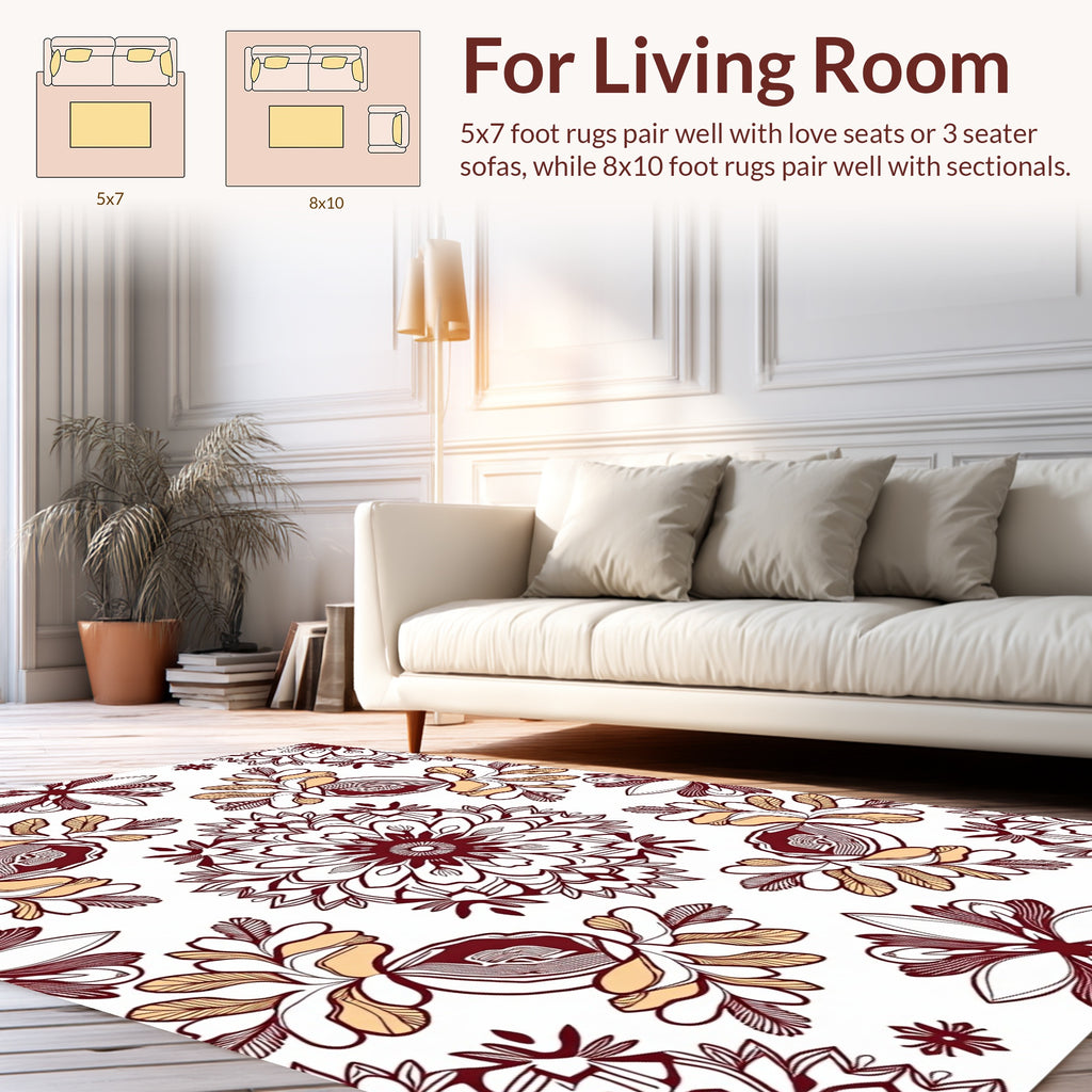 Intricate Floral Medallion Pattern Design Rug