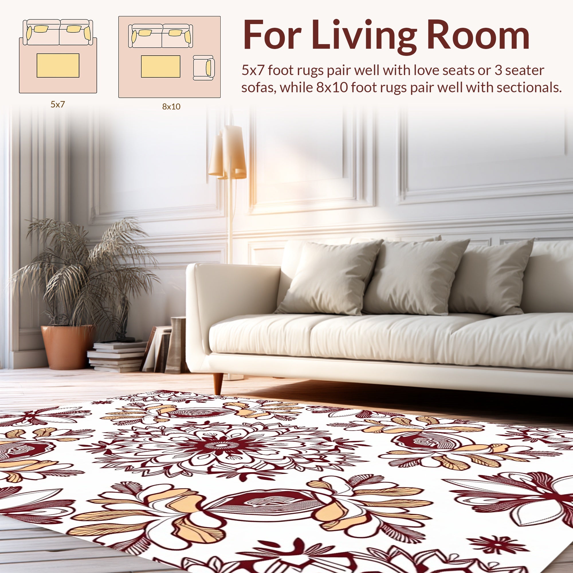 Intricate Floral Medallion Pattern Design Rug