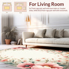 Soft Pink Floral Garden Design Rug
