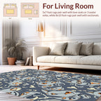 Playful Whimsical Cat Pattern Design Rug