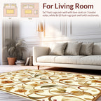 Vintage Floral Scrollwork Nature Pattern Rug