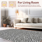 Black White Organic Line Art Rug