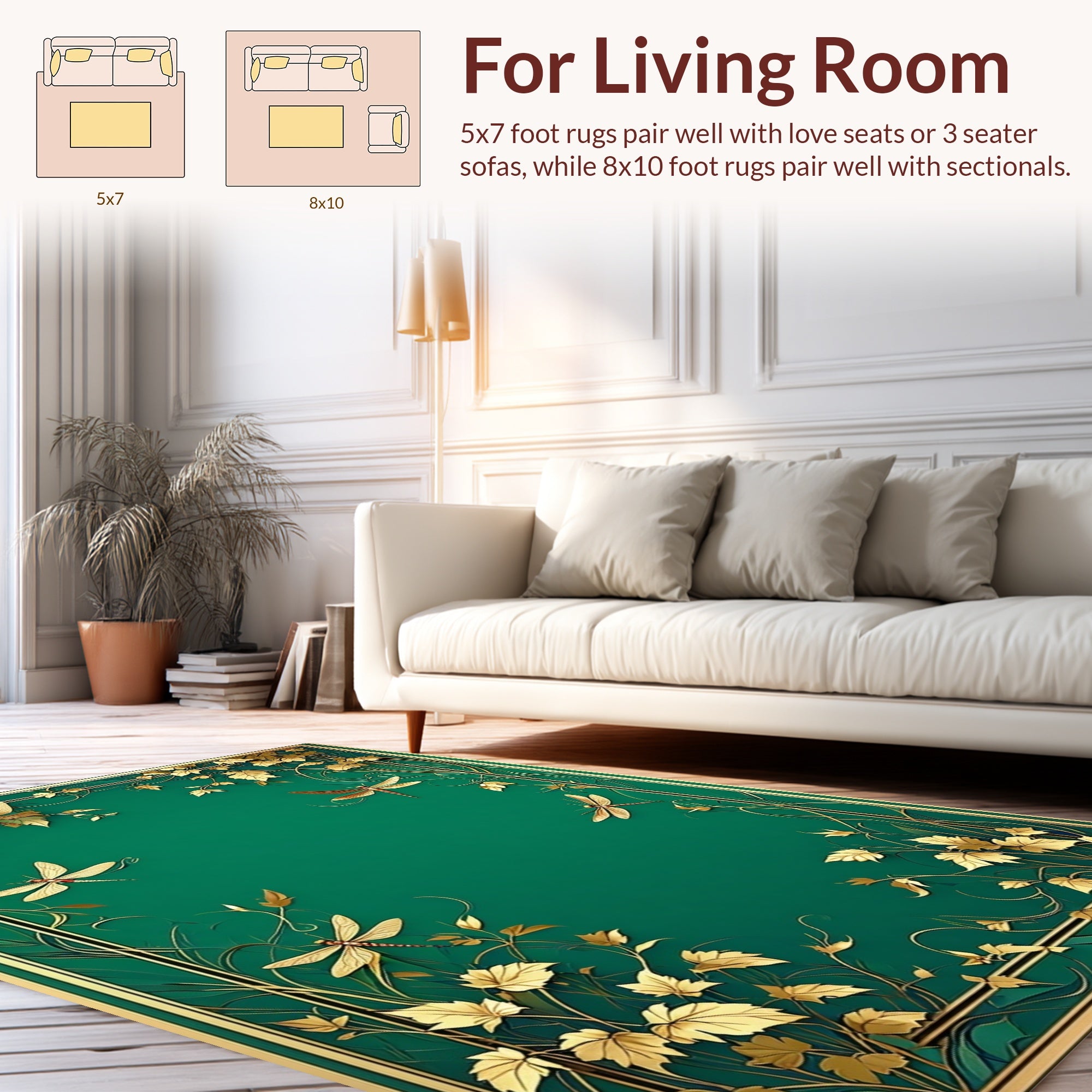 Dragonfly Vine Frame Design Rug